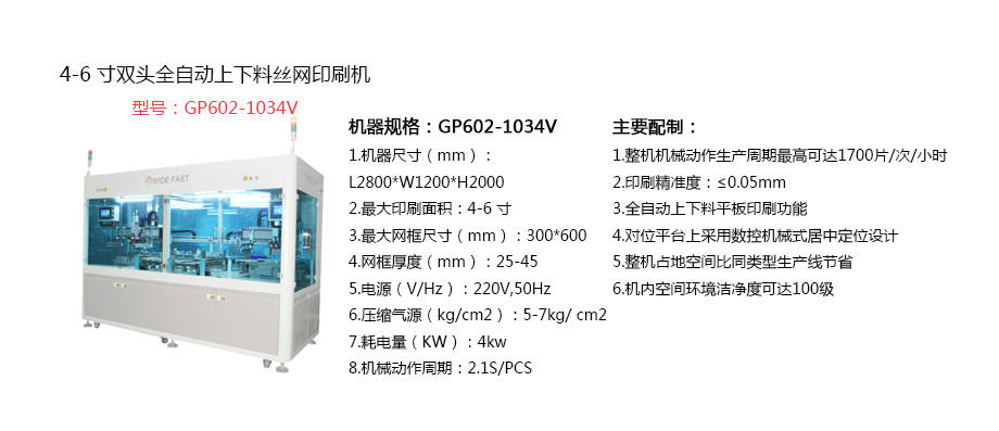 4-6寸雙頭全自動上下料絲網（wǎng）印刷機